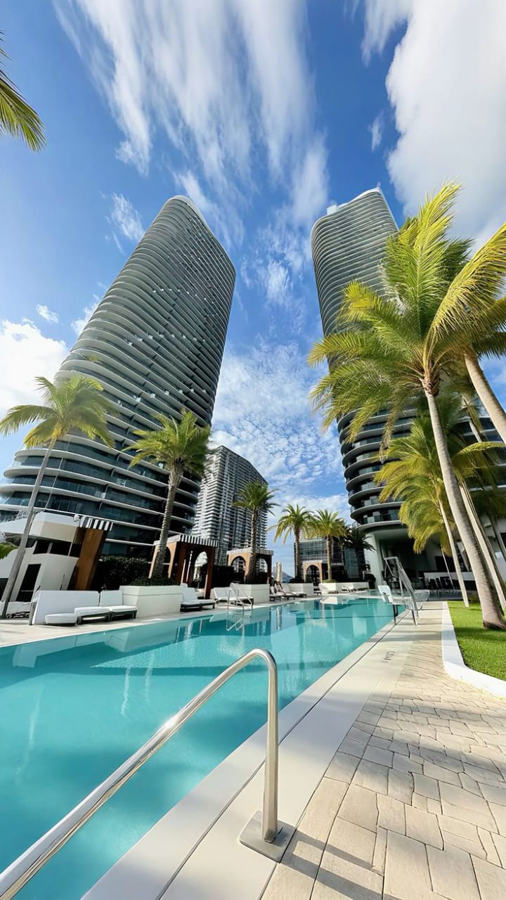 Luxury poolside residence lifestyle by day